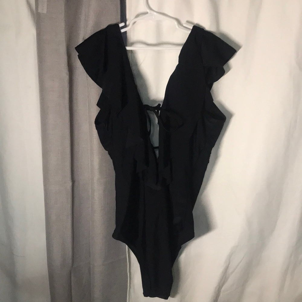 Sporlike loff the shoulder one piece Black Bikini Size L